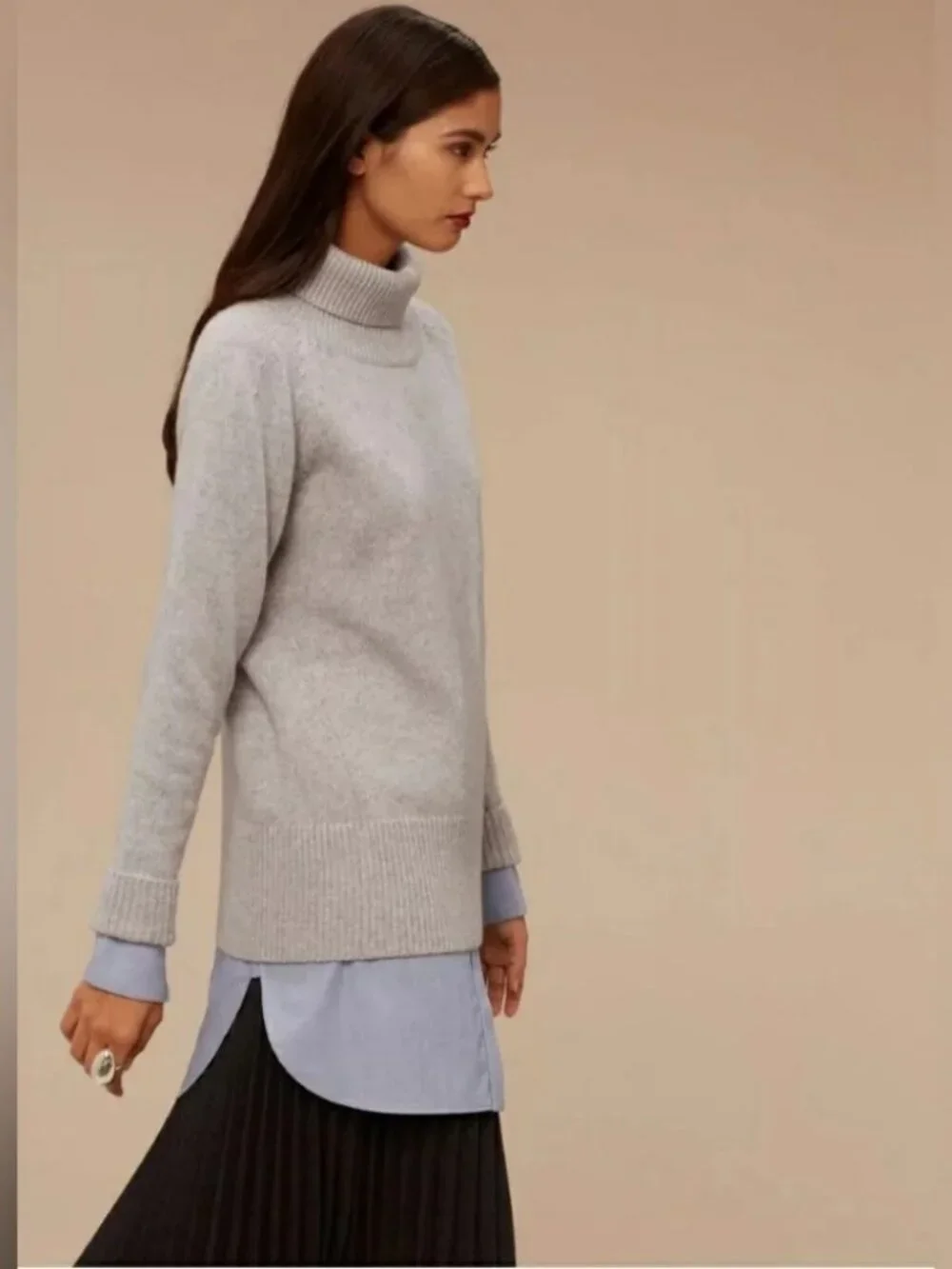 Aritzia Babaton cashmere wool turtleneck sweater XS - Picture 2 of 7